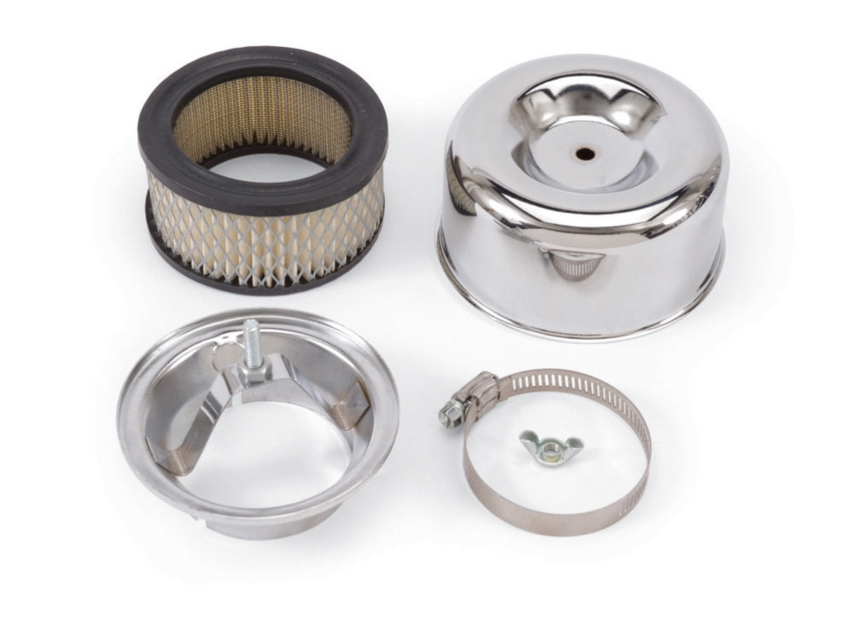 Edelbrock Chrome Round A/C - 94 2bbl. Carb EDE1202