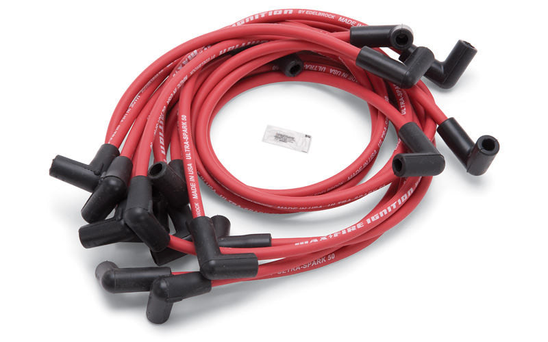 Edelbrock Max Fire Plug Wire Set SBC w/HEI 90 Degree Red EDE22712