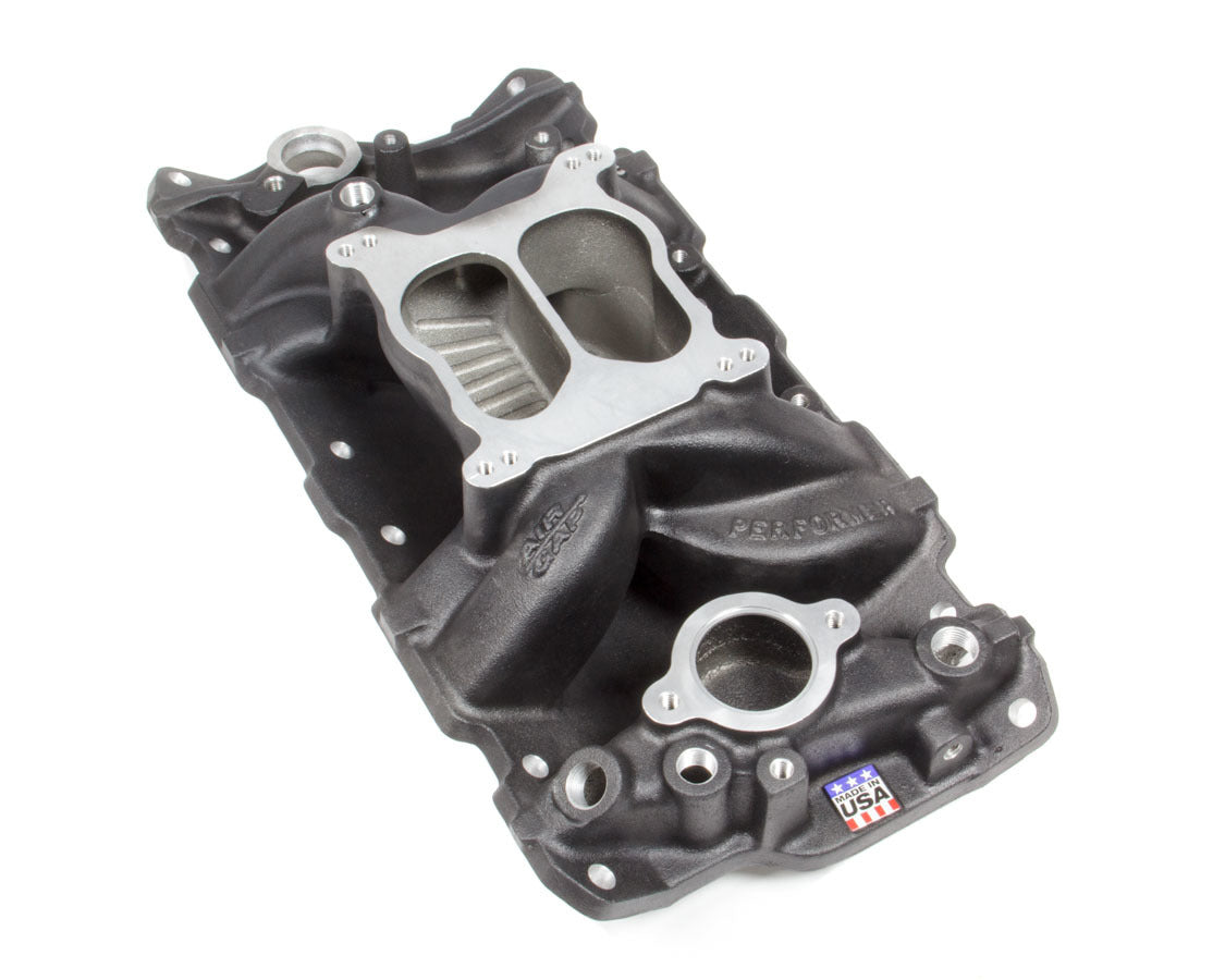 Edelbrock SBC Performer Air Gap Manifold - 262-400 Black MPN EDE26013 For Chevy