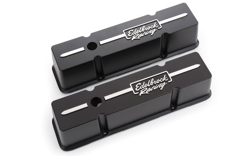 Edelbrock Valve Cover Kit Race Series SBC Tall Black MPN EDE41643 For Chevy