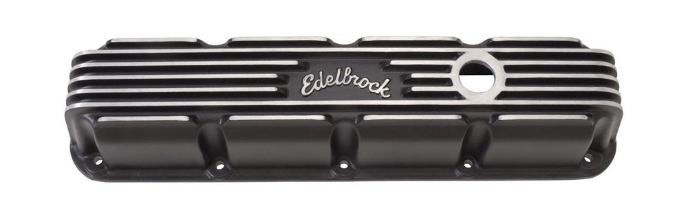 Edelbrock SBM Classic Finned V/C's - Black MPN EDE41773 For Mopar