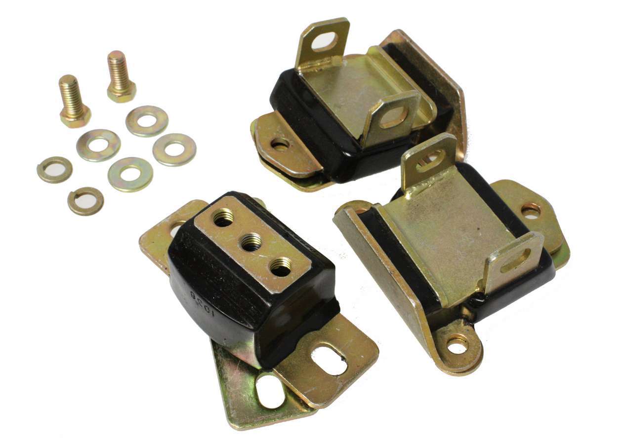 Energy Suspension SBC Motor & Trans Mount Kit Zinc Finish Black MPN ENE3-1120G For Chevy