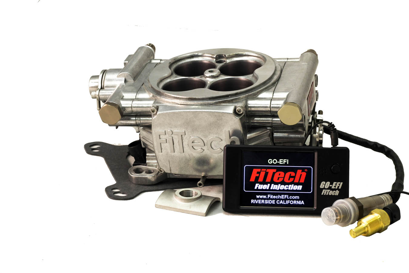 Fitech Fuel Injection Go EFI 4 600hp Basic Kit Bright Tumble Finish FIT30001