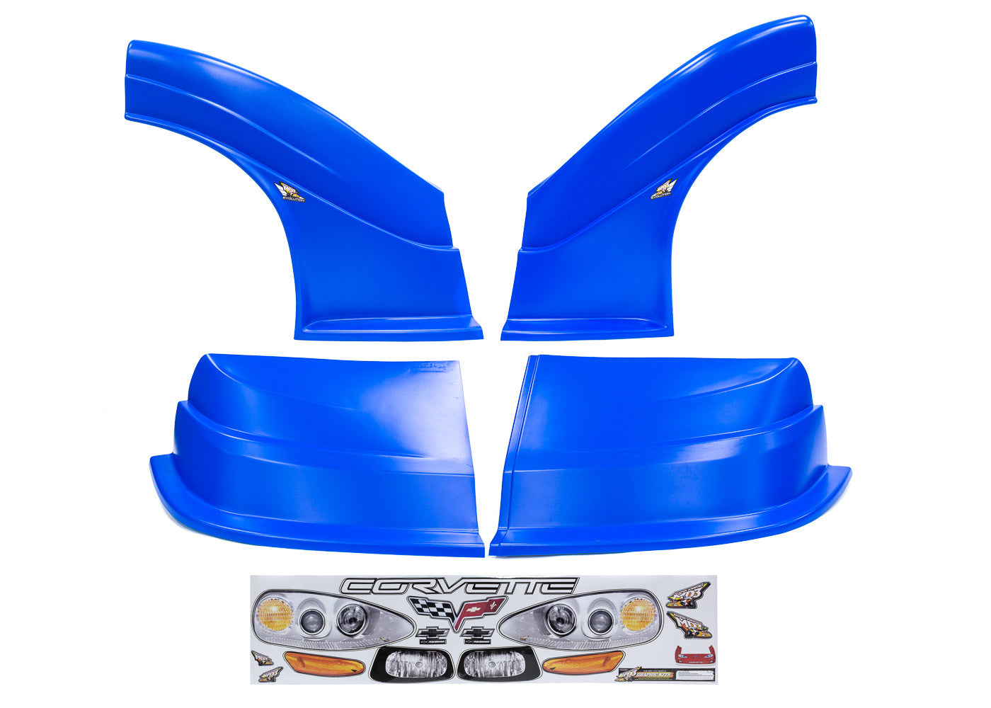 Fivestar MD3 Evolution DLM Combo Corvette Chevron Blue MPN FIV32143-43554-CB For Chevy Corvette, Dirt Late Model
