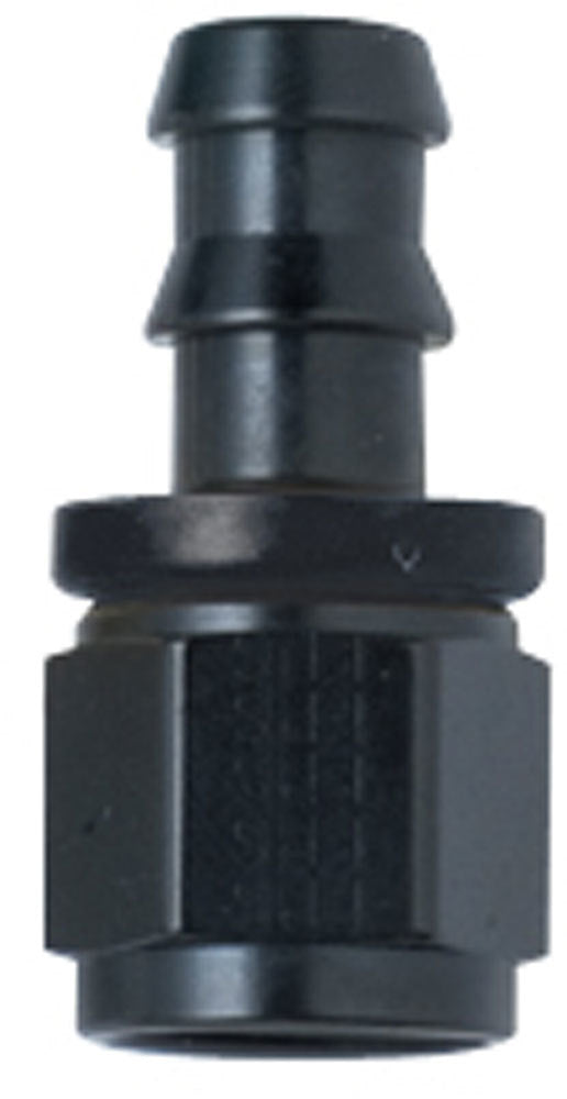 Fragola Hose Fitting #6 Straight Push Lock Black FRG200106-BL
