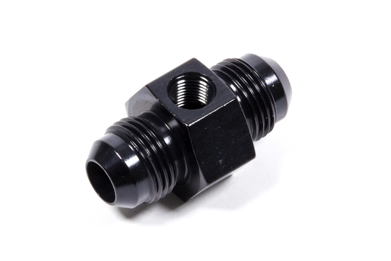 Fragola Inline Gauge Adapter #8 x #8 Male Black FRG495003-BL