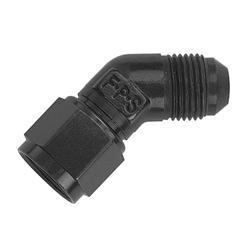 Fragola #6 Female Swivel to Male 45 Degree Fitting Black FRG498003-BL