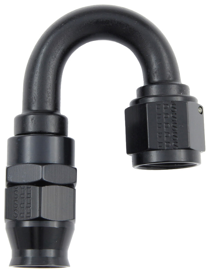 Fragola Hose Fitting #6 180 Deg PTFE Black MPN FRG681806-BL