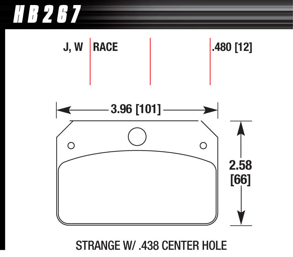 Hawk Brake Brake Pads Rear Strange w/.437 Center Hole DR-97 MPN HAWHB267J480