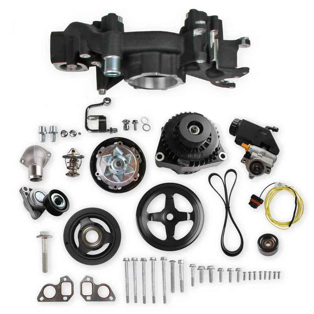 Holley Mid Mount Accesory Sys. GM LS Engine - Black MPN HLY20-186BK For Chevy