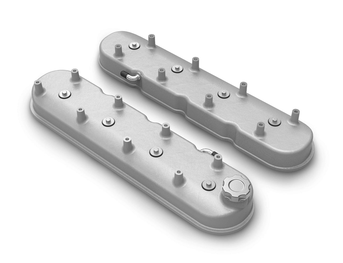 Holley GM LS Tall Valve Cover Set - Natural Cast MPN HLY241-110 For GM LS-Series