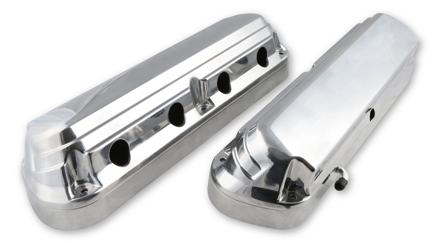 Holley 2-Piece Alm Valve Cover Set GM LS Pol. Finish MPN HLY241-186 For GM LS-Series