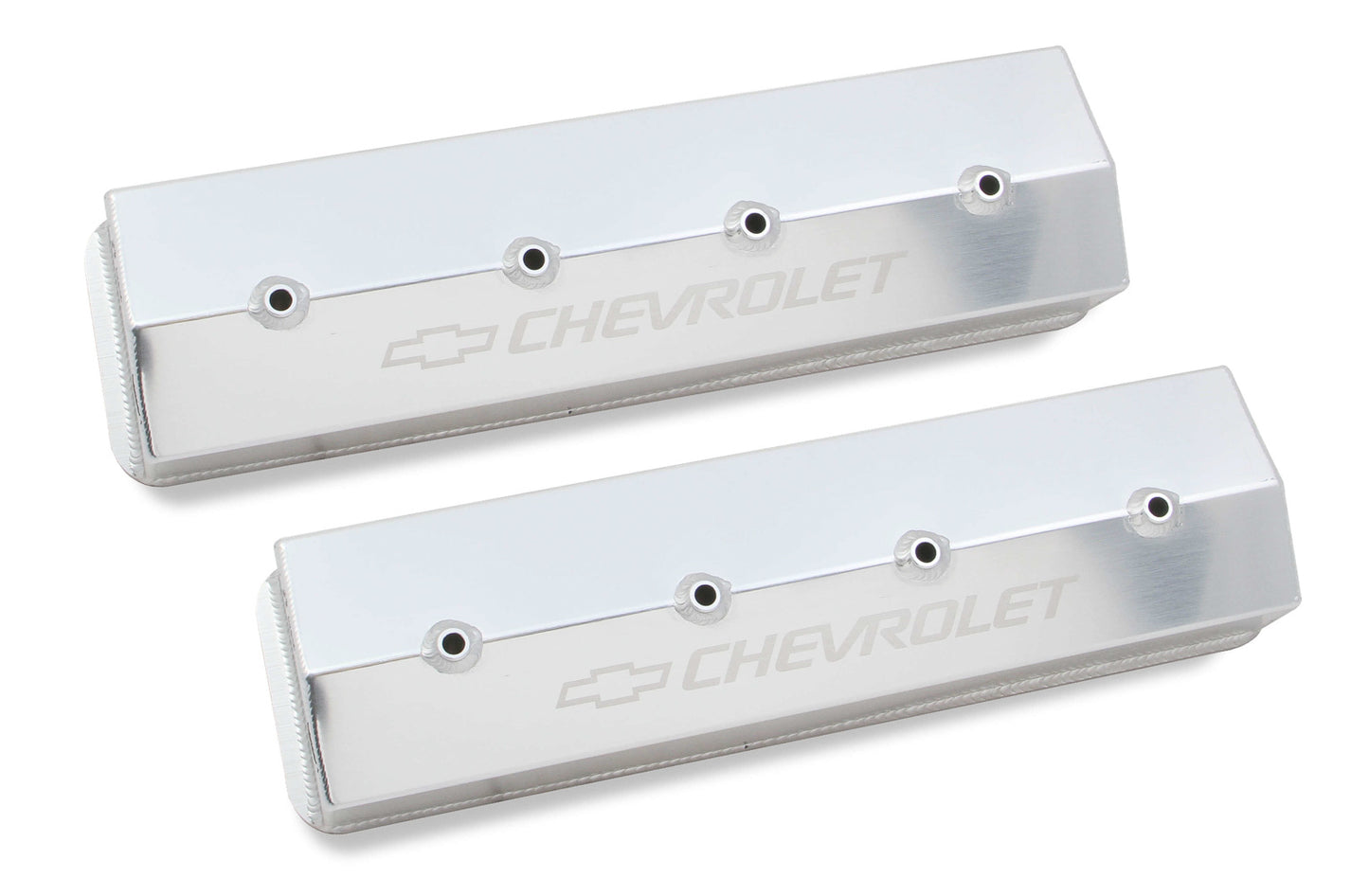 Holley SBC Billet Rail Fab. Alm Valve Covers wo/Hole MPN HLY241-285 For Chevy, GM