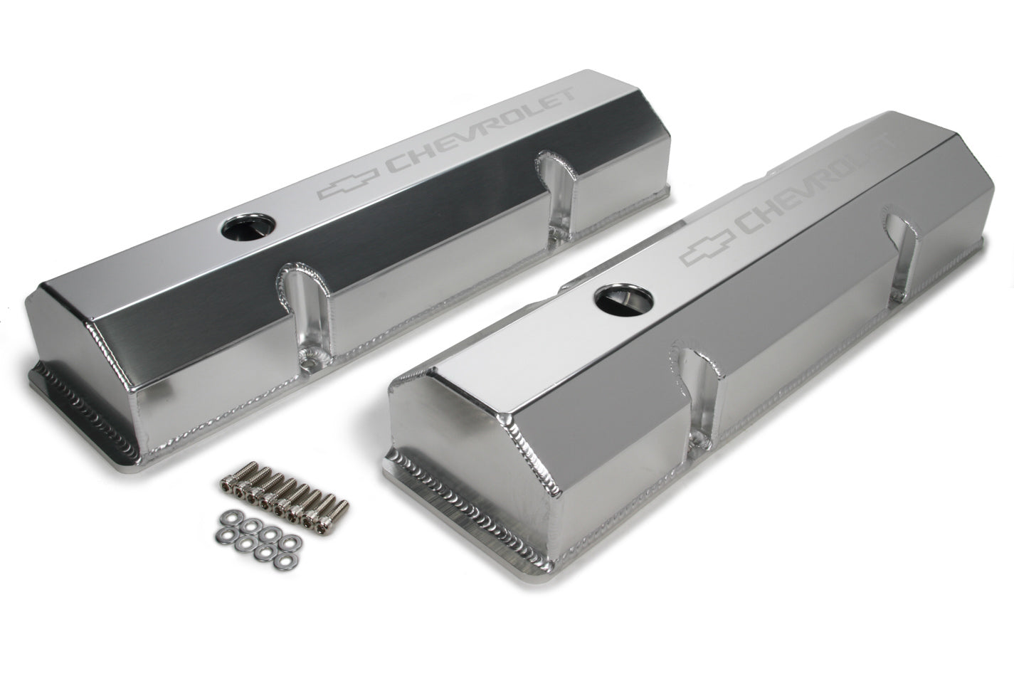 Holley Billet Rail Fab. Alm Valve Covers w/Oil Cap MPN HLY241-287 For Chevy, GM