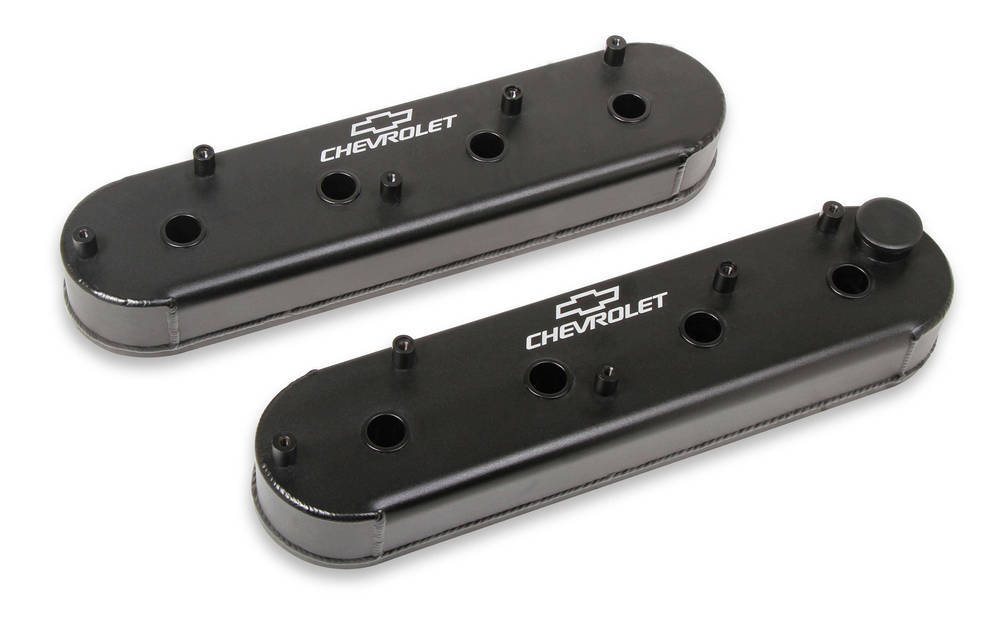 Holley LS Billet Rail Fab. Alm Valve Covers w/Oil Cap HLY241-294