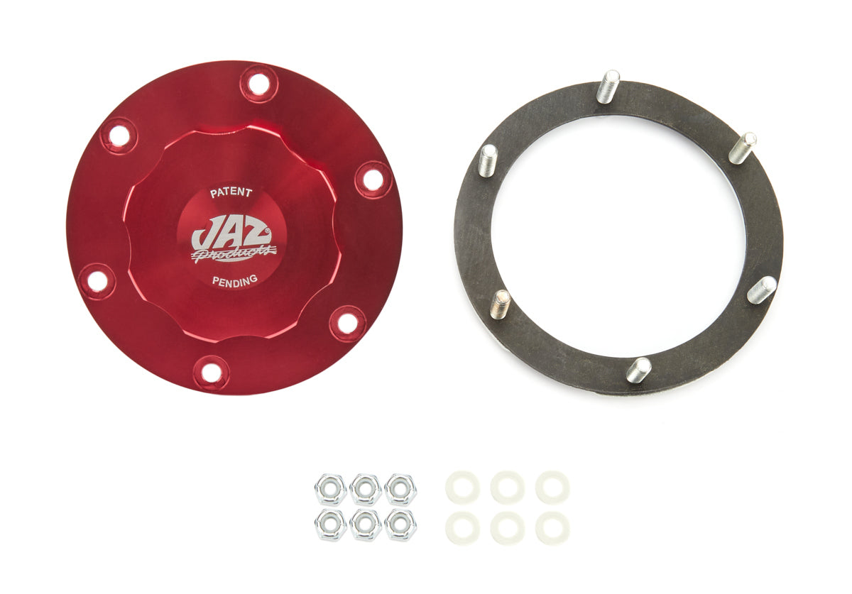Jaz Billet Alm Threaded Cap Assembly 6-Bolt Red MPN JAZ391-725-06