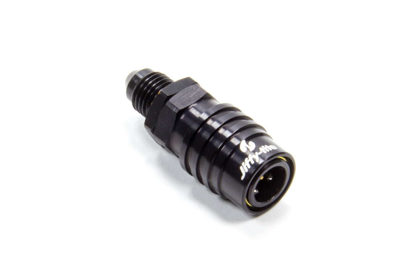 JIFFY-TITE Q/R #4 Male Str to #4 Socket Valved Black JFT21404J