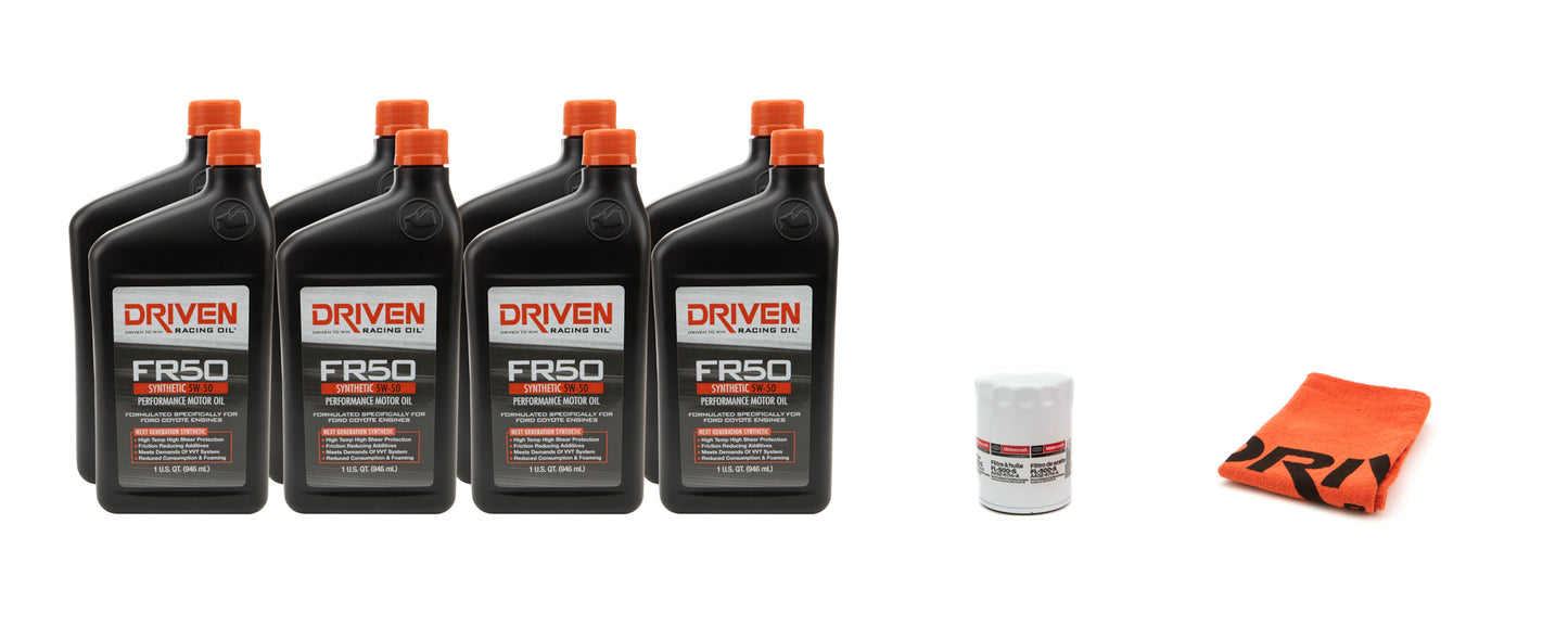 Driven Racing Oil 5w50 Oil Change Kit 12- 13 Mustang Boss 5.0L 9Qt JGP20951K