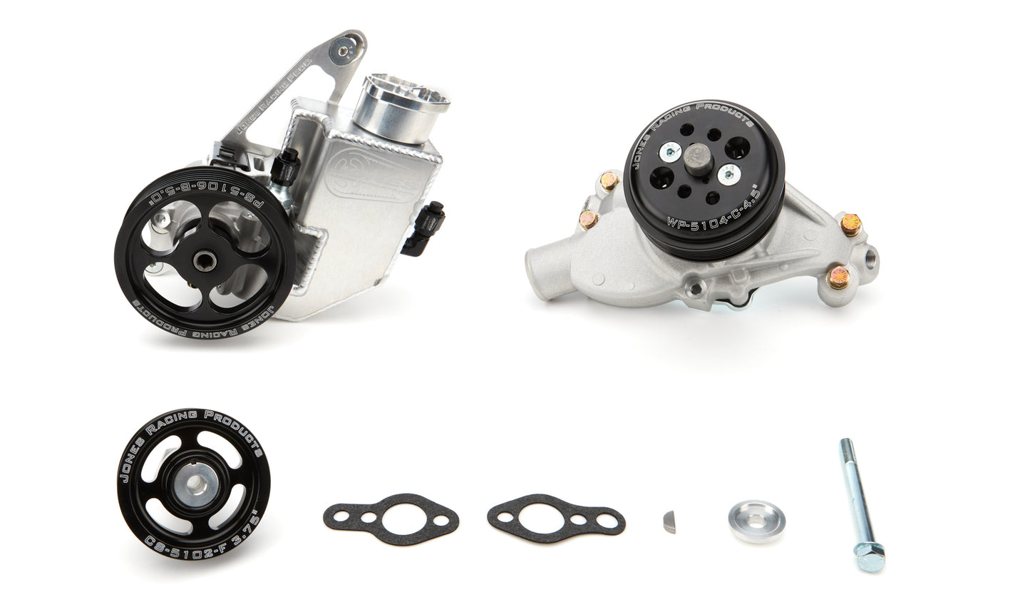 Jones Racing Products Serpentine Drive Kit SBC W/P/S & W/P 7500rpm MPN JRP1004-AR-75 For Chevy