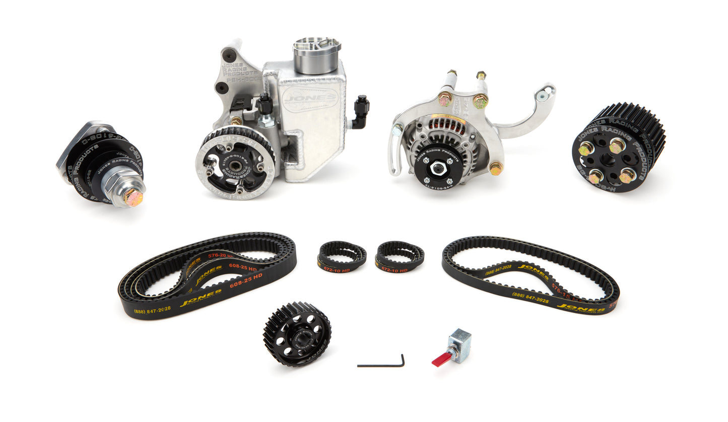 Jones Racing Products Belt Drive SBC Complete HTD WP / PS / ALT / OP MPN JRP4-4698-R For Chevy