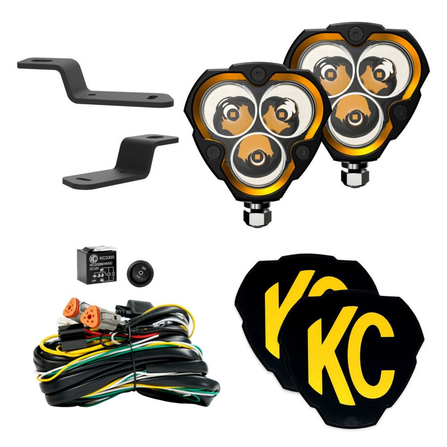 Kc Hilites Flex Era 3 Ditch Light Kit 21- Ford Bronco MPN KCH97157 For Ford Midsize SUV 2021-23