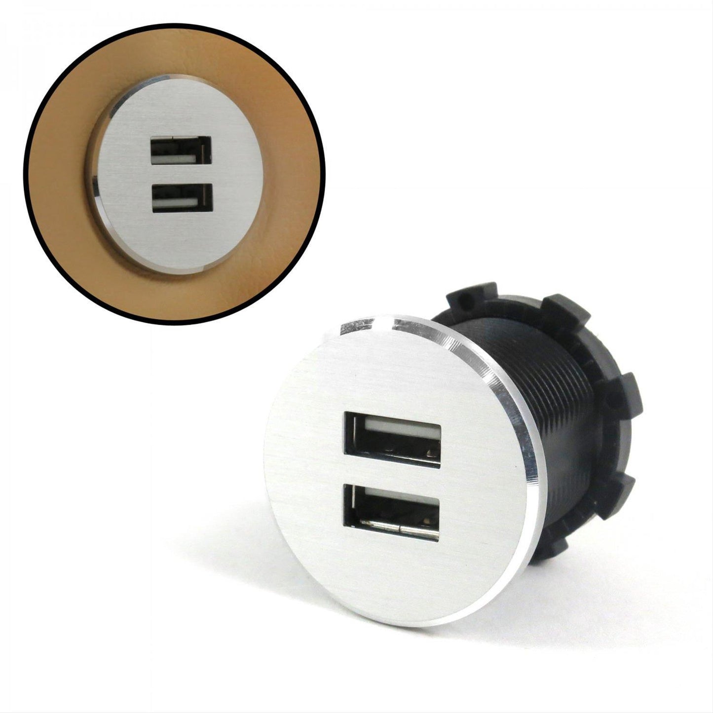 Keep It Clean Silver Dash Mount Dual Port USB Charger MPN KICKICUSB01