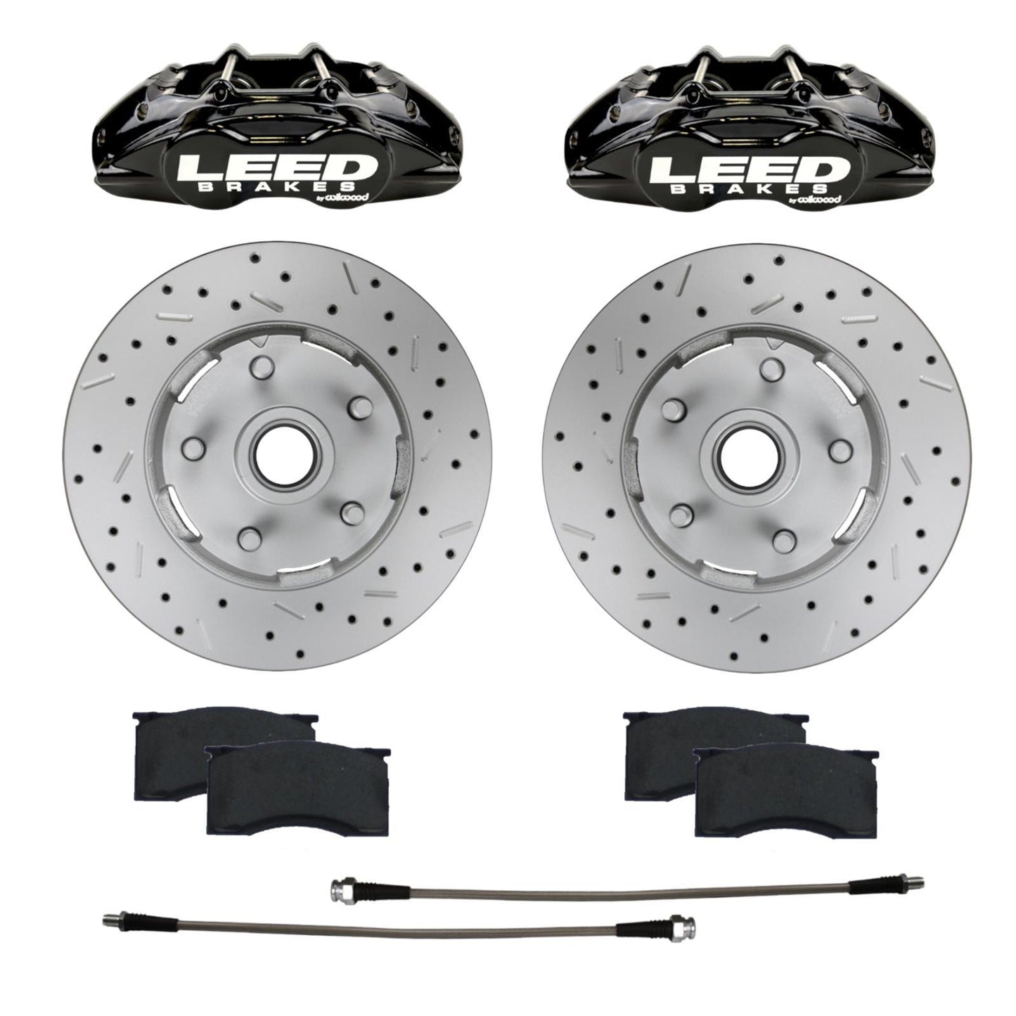 LEED BRAKES 64-67 Mustang Brake Caliper/Pad/Rotor Kit LEEBCC0005RKX