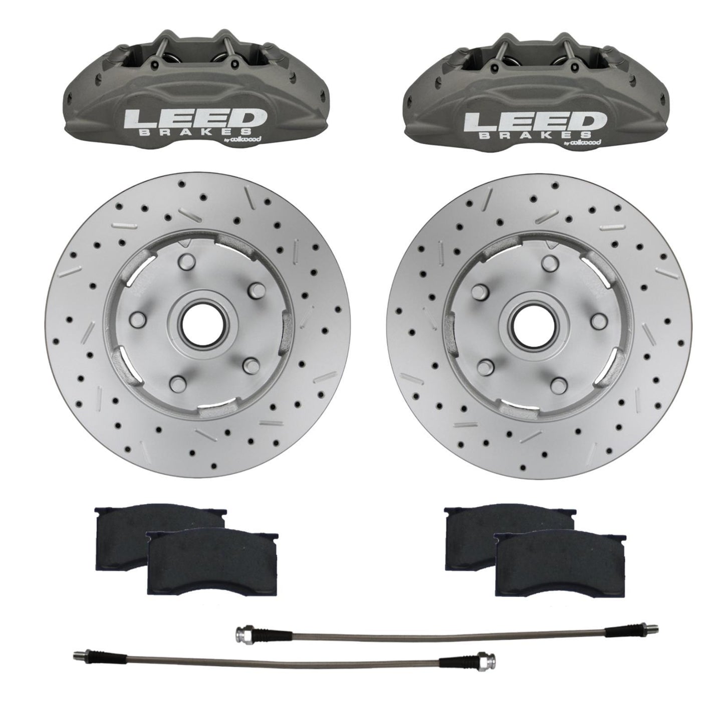 LEED BRAKES 64 - 67 Mustang Brake Caliper/Pad/Rotor Kit LEECC0005RKX