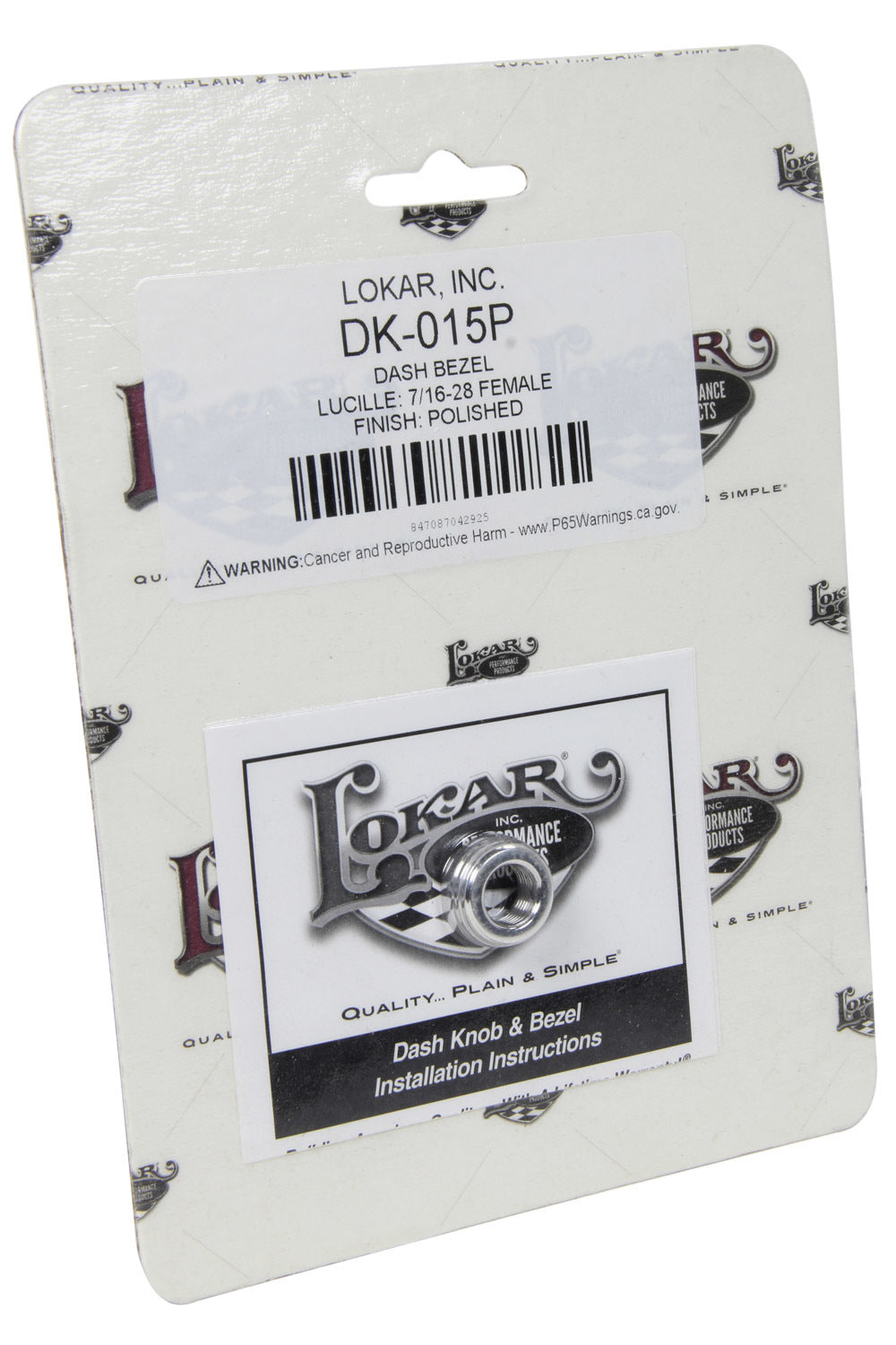 LOKAR Dash Bezel Lucille 7 /16-28 Female Polished LOKDK-015P