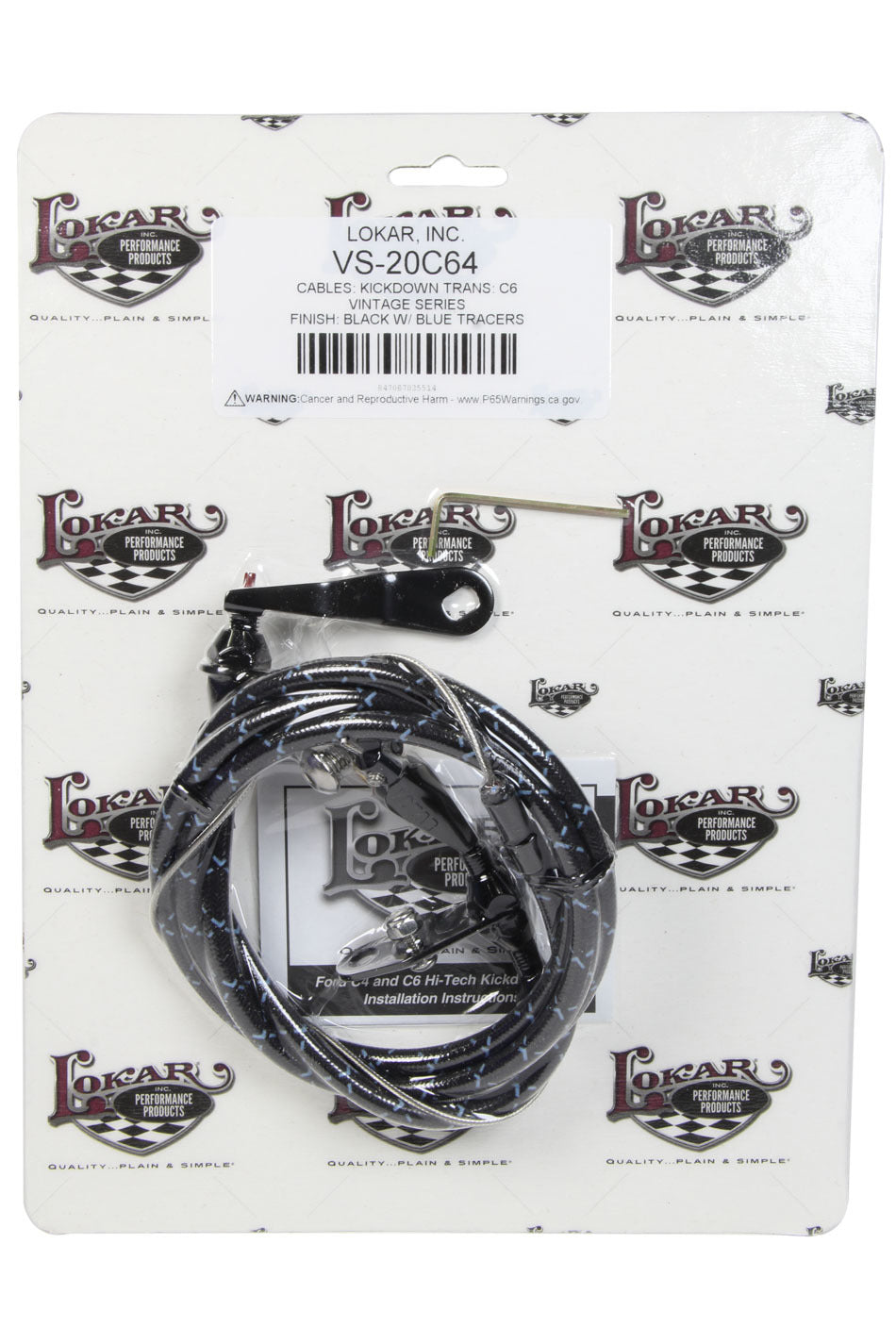 LOKAR Vintage Series Ford C-6 Kickdown Cable Black LOKVS-20C64