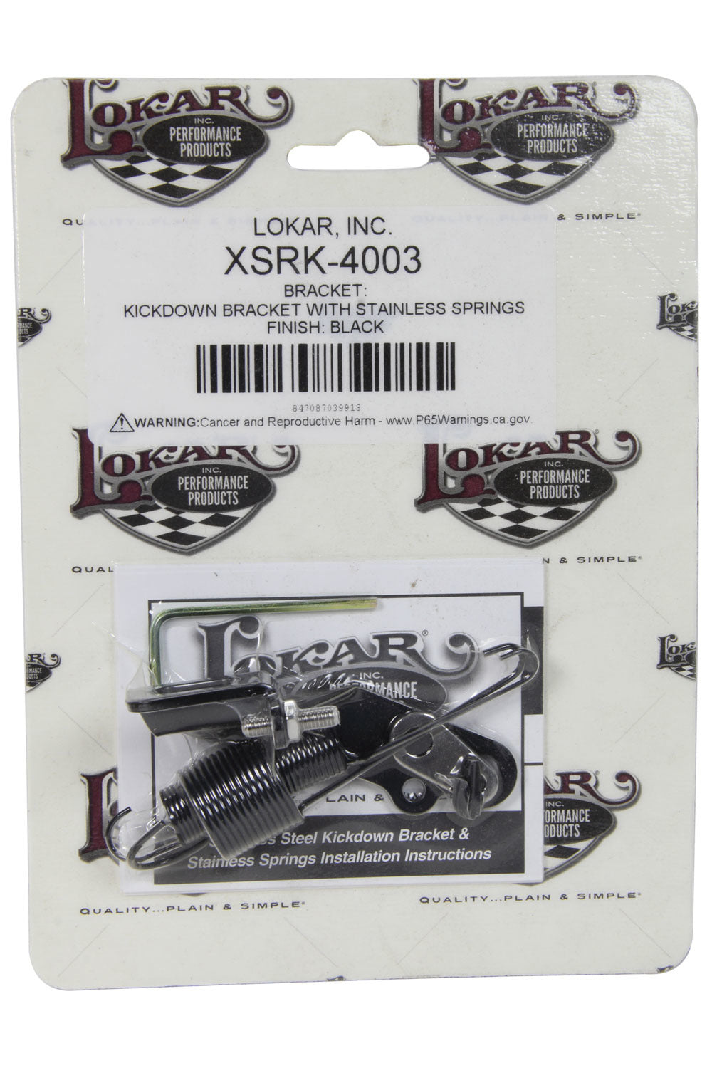 Lokar Bracket And Springs Kick Down Black Stainless Ste MPN LOKXSRK-4003