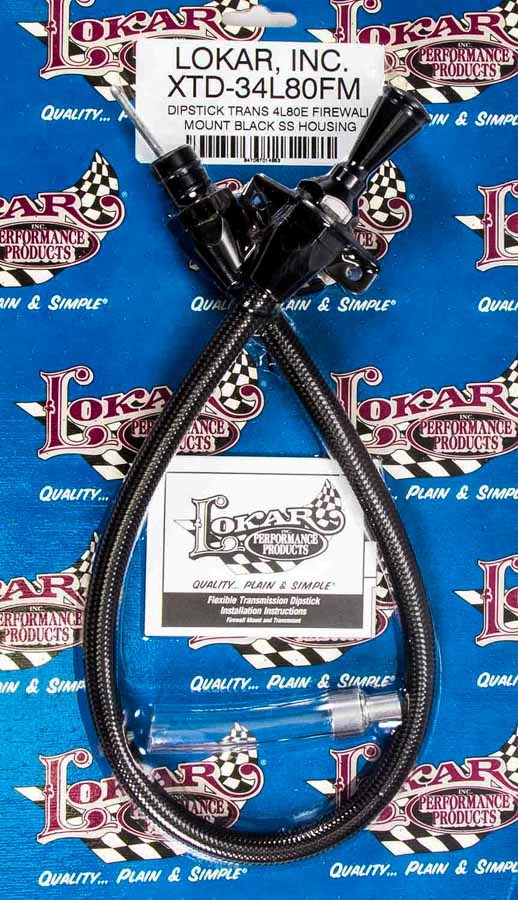 Lokar Black Trans Dipstick GM 4L80E Firewall Mount MPN LOKXTD-34L80FM