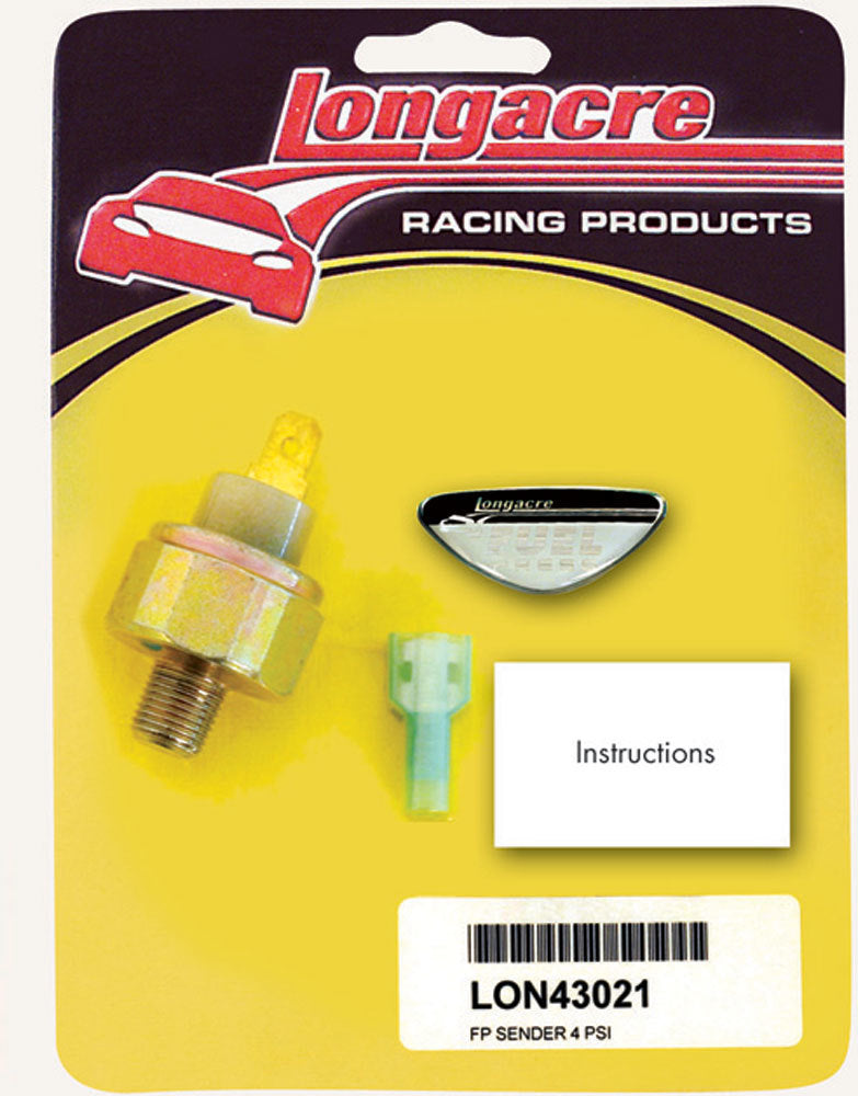 LONGACRE Fuel Pressure Sender 1/8in NPT 4psi LON52-43021