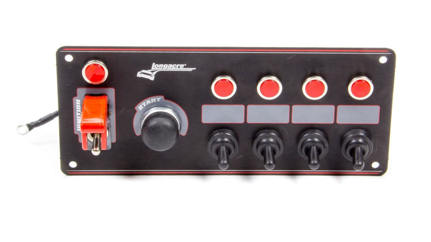 LONGACRE Ignition Panel Black w/ 4 Acc. and Pilot Light LON52-44869