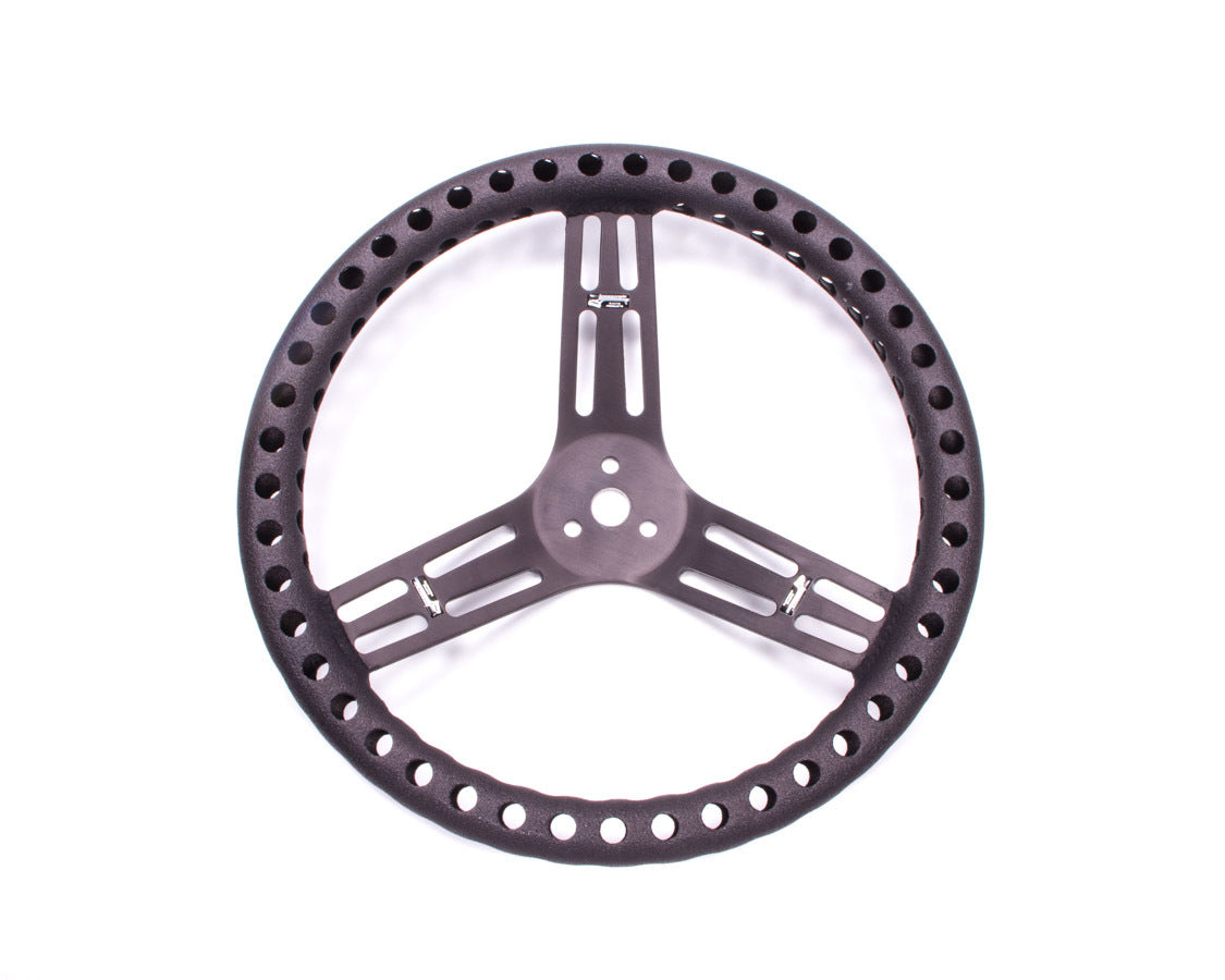 LONGACRE Streering Wheel 14in Dished Drilled Black LON52-56833