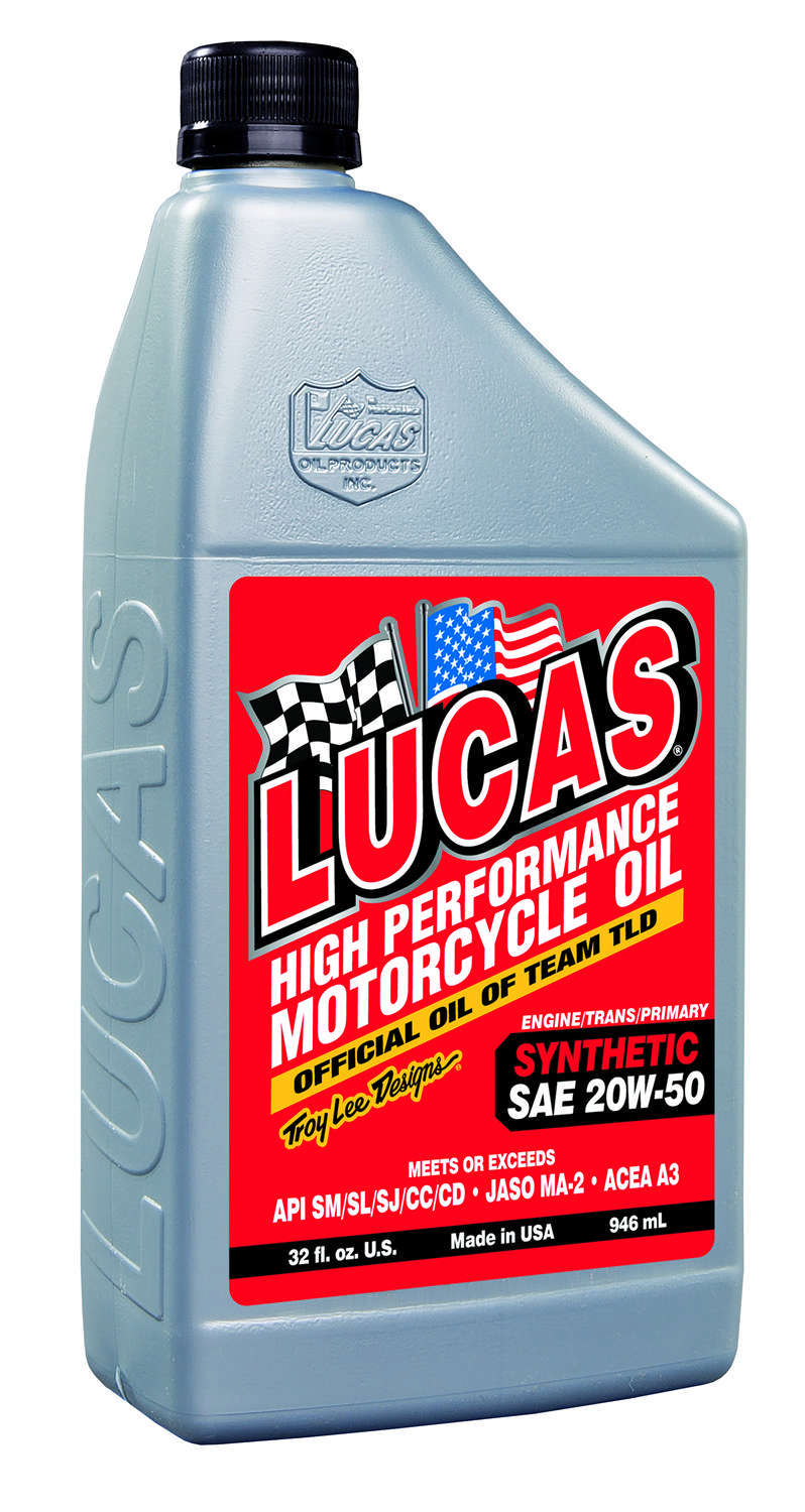 LUCAS OIL Synthetic SAE 20w50 Motorcycle Oil 6x1 Qt LUC10702-6