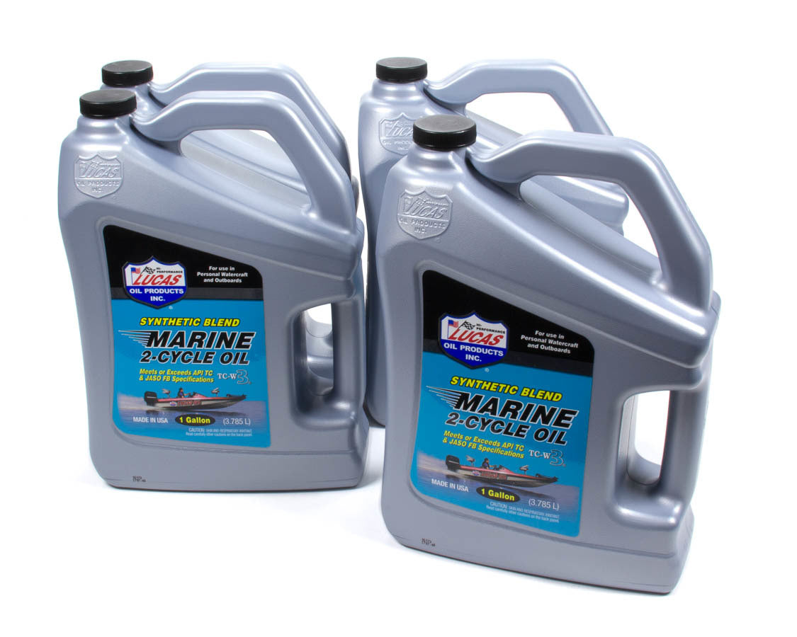 LUCAS OIL Marine Oil 2 Cycle Case 4 x 1 Gal Syn. Blend LUC10861-4