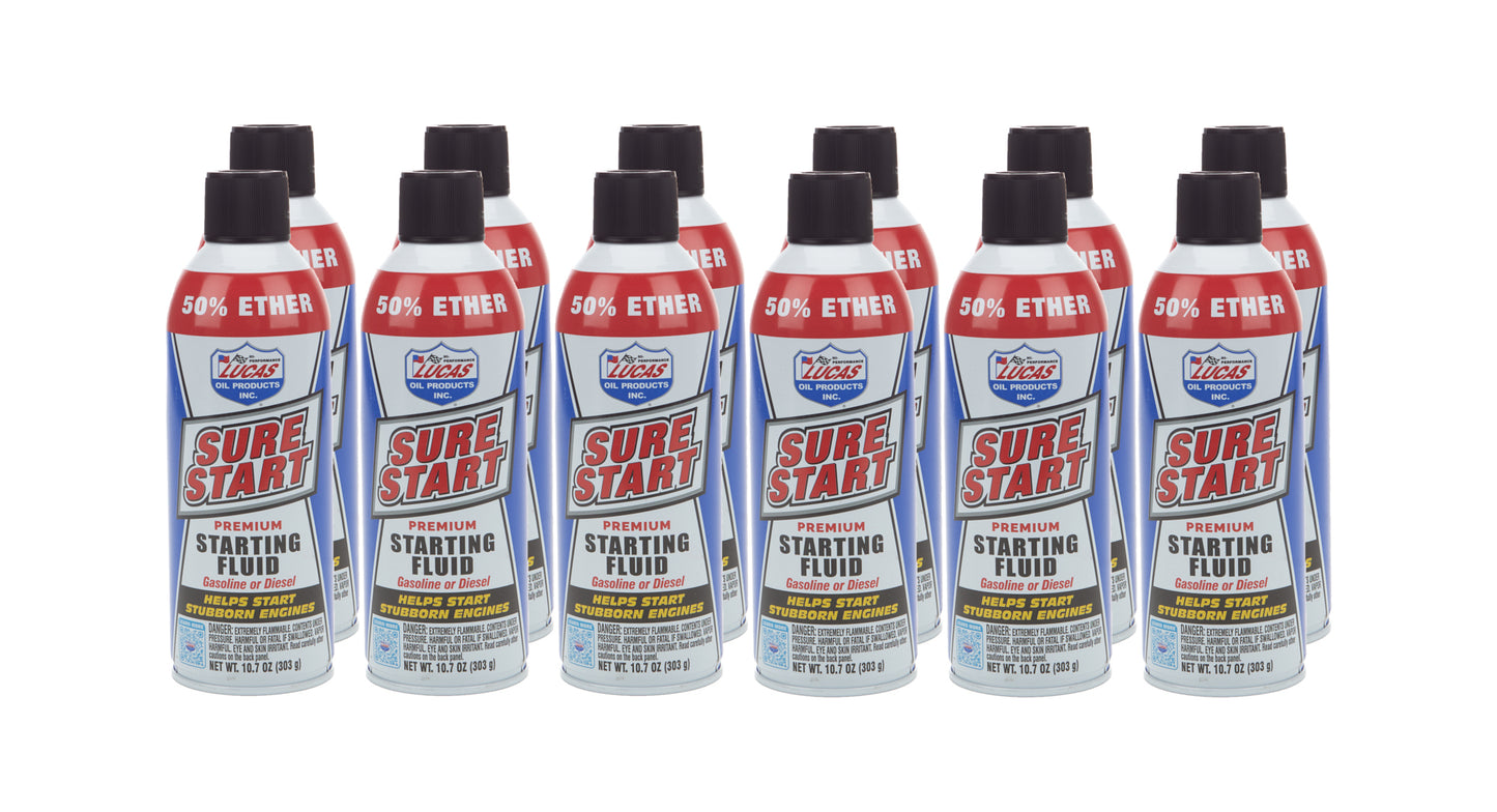 LUCAS OIL Sure Start Starting Flui d Case 12 x 10.7 Ounce LUC11238-12