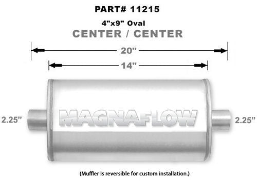 Magnaflow Perf Exhaust Stainless Muffler 2.25in. Center In/Out MPN MAG11215 For Universal use