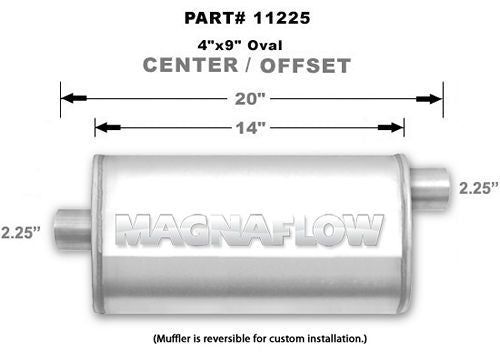 Magnaflow Perf Exhaust Stainless Muffler 2.25in. Offset In/Center MPN MAG11225 For Universal use