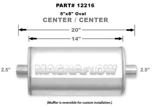 Magnaflow Perf Exhaust Stainless Muffler 2.5in Center In / Out MPN MAG12216 For Universal use