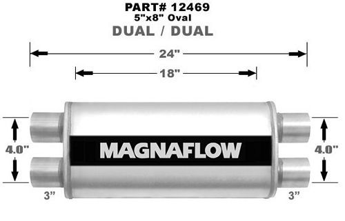 Magnaflow Perf Exhaust Stainless Steel Muffler MPN MAG12469 For Universal use