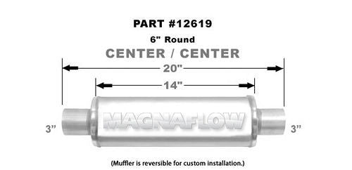 Magnaflow Perf Exhaust Stainless Steel Muffler MPN MAG12619 For Universal use