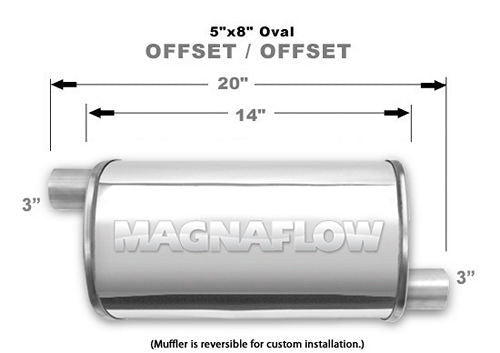 Magnaflow Perf Exhaust Stainless Muffler 3in Offset In/Offset Out MPN MAG14239 For Universal use