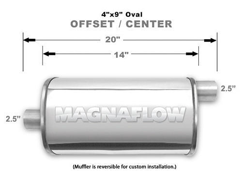 Magnaflow Perf Exhaust Stainless Muffler 2.5in Offset In/Center Out MPN MAG14326 For Universal use