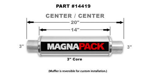 Magnaflow Perf Exhaust Stainless Bullet Muffler 3in In/Out MPN MAG14419 For Universal use