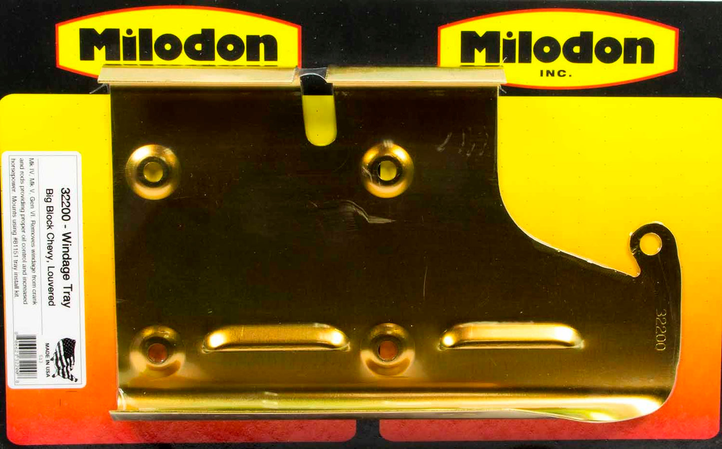 Milodon BBC Louvered Windage Tray MPN MIL32200 For Chevy