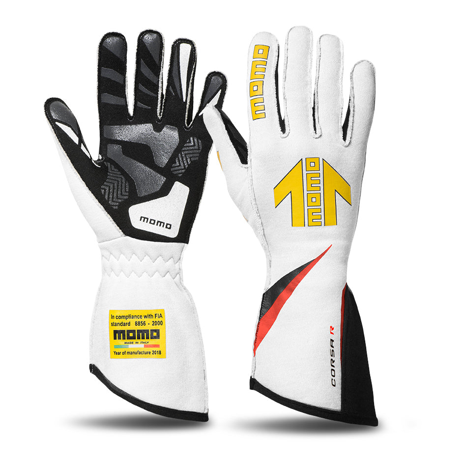 Momo Automotive Accessories Corsa R Gloves External Stitch Precurved Large MPN MOMGUCORSAWHT11