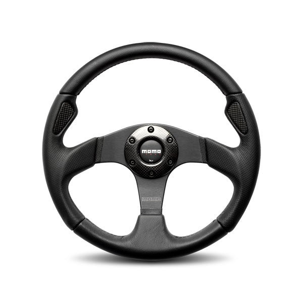 MOMO AUTOMOTIVE ACCESSORIES Jet Steering Wheel Leath er / Airleather 350mm MOMJET35BK0B