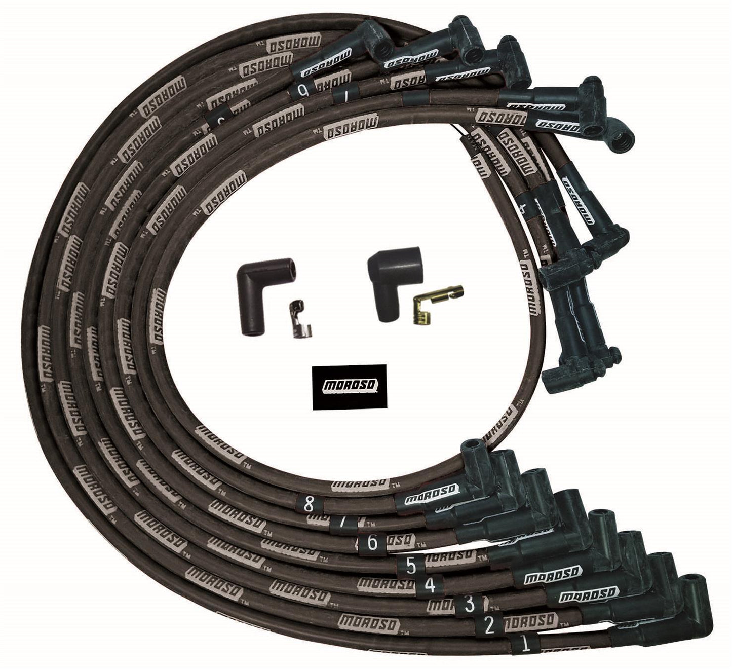 Moroso Ultra Plug Wire Set SBC Under V/C Black MPN MOR51528 For Chevy